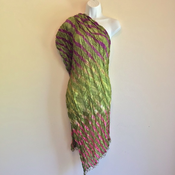 New Green Striped Beach Scarf Wrap Pareo Curtain - Picture 5 of 11